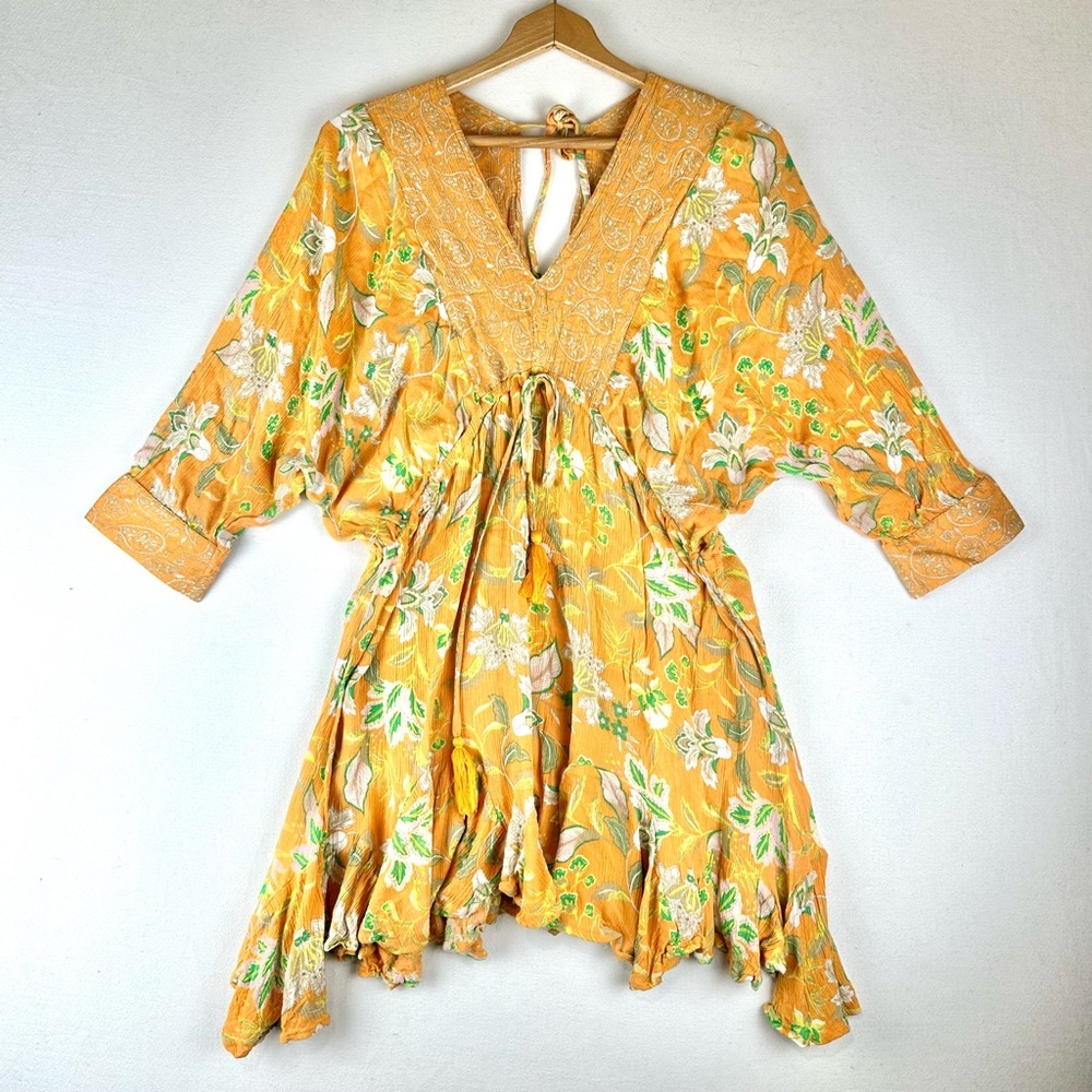 O'Neill Joyce Dress Tangerine Beach Boho Festival 3/4 Sleeve - Picture 2 of 12